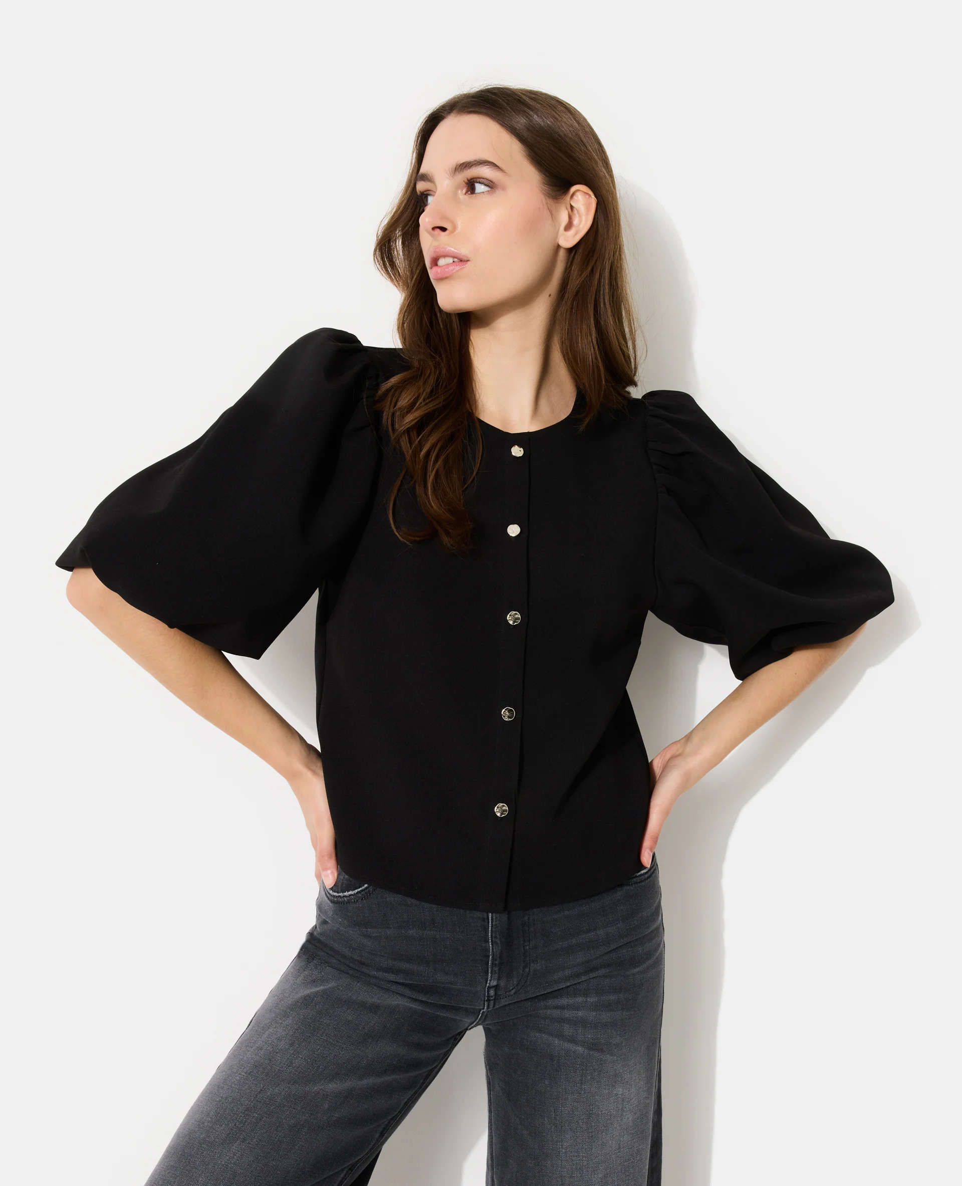 Blouse boutonnée manches ballons