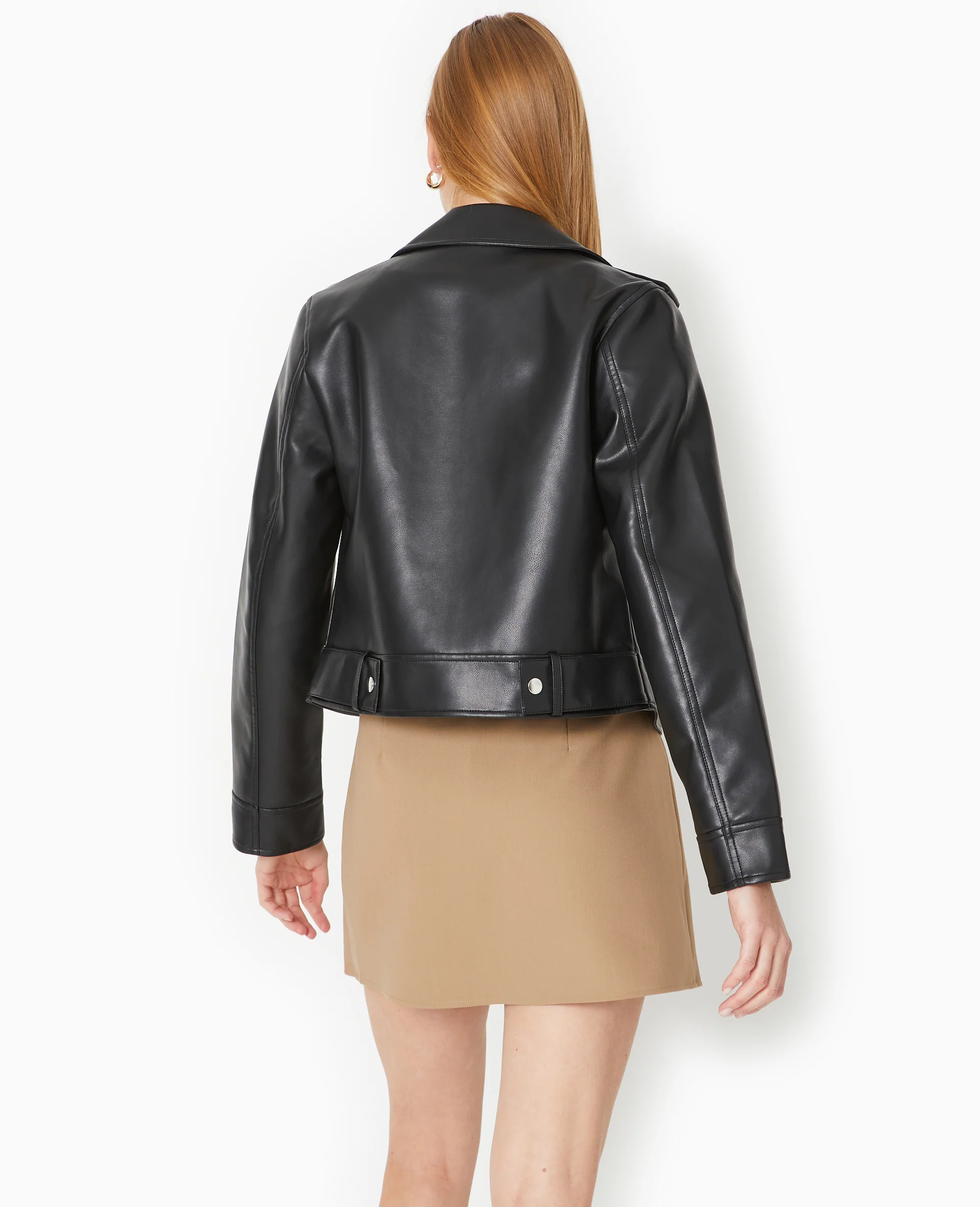 Blouson biker court en simili cuir - Image 6