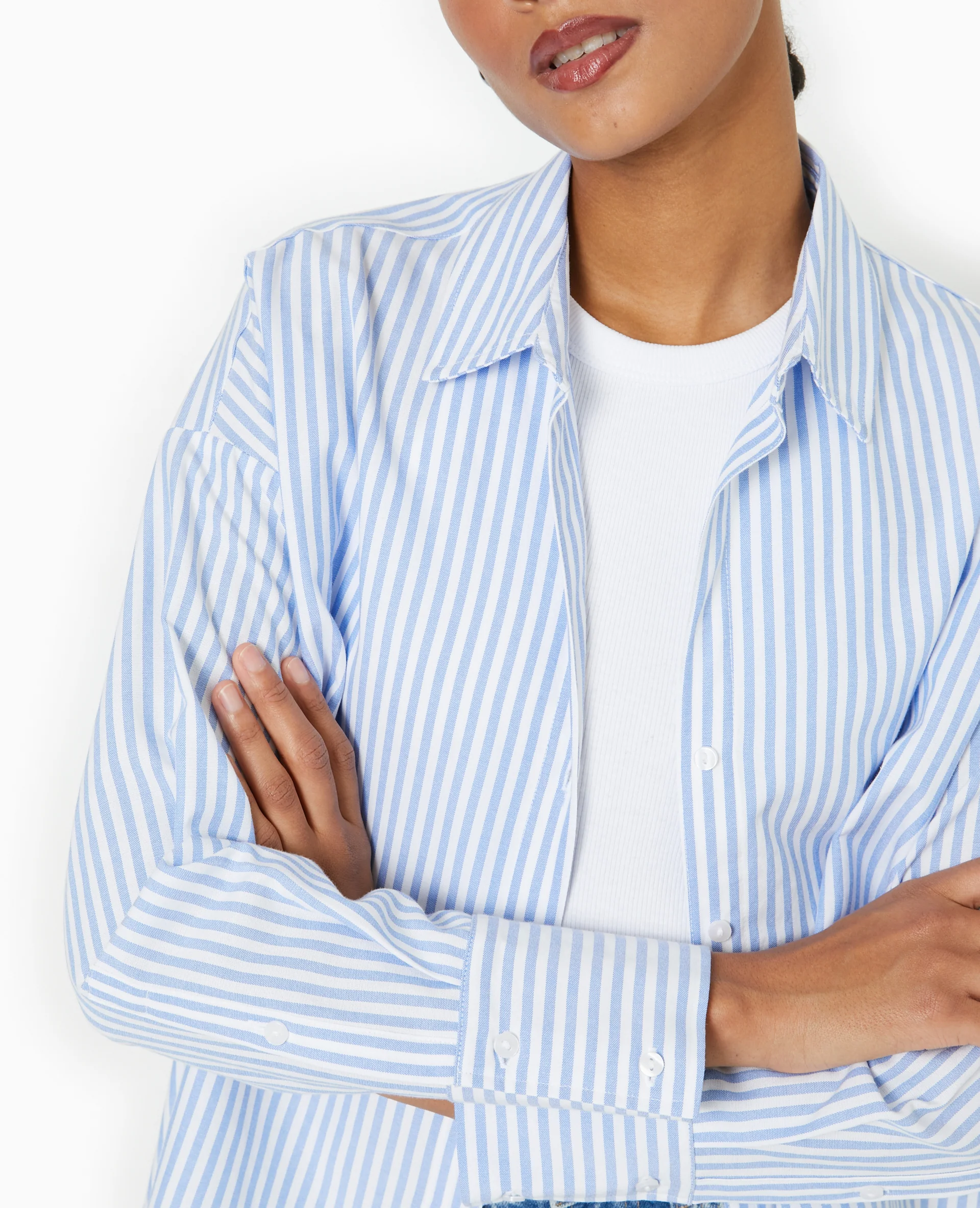 Chemise oversize rayée col ouvert - Image 3