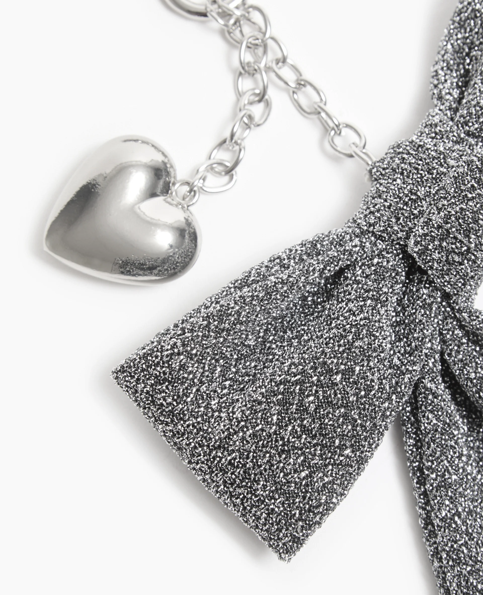 Déco de sac nœud silver et cœur - Image 3