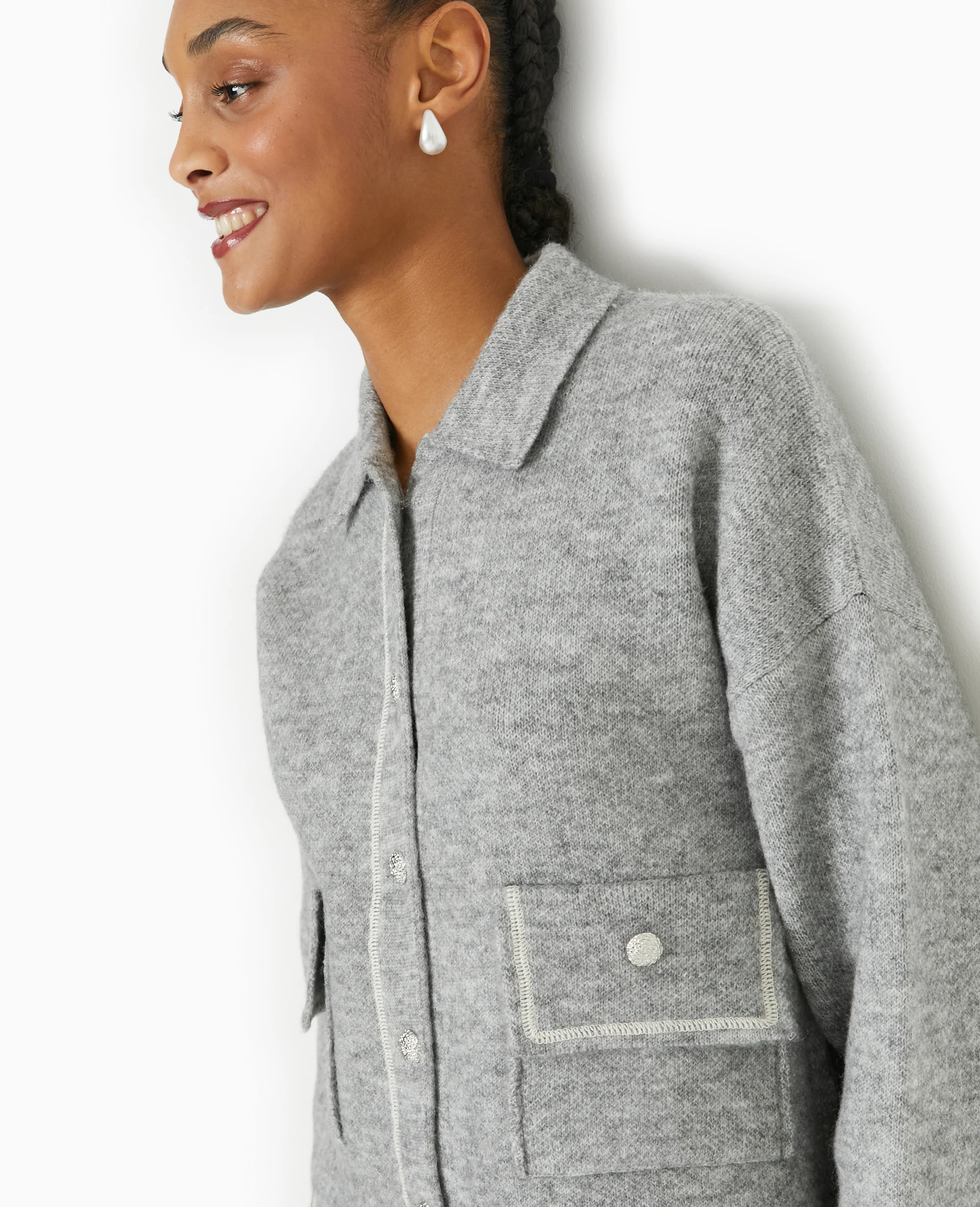 Gilet droit avec boutons fantaisie - Image 3