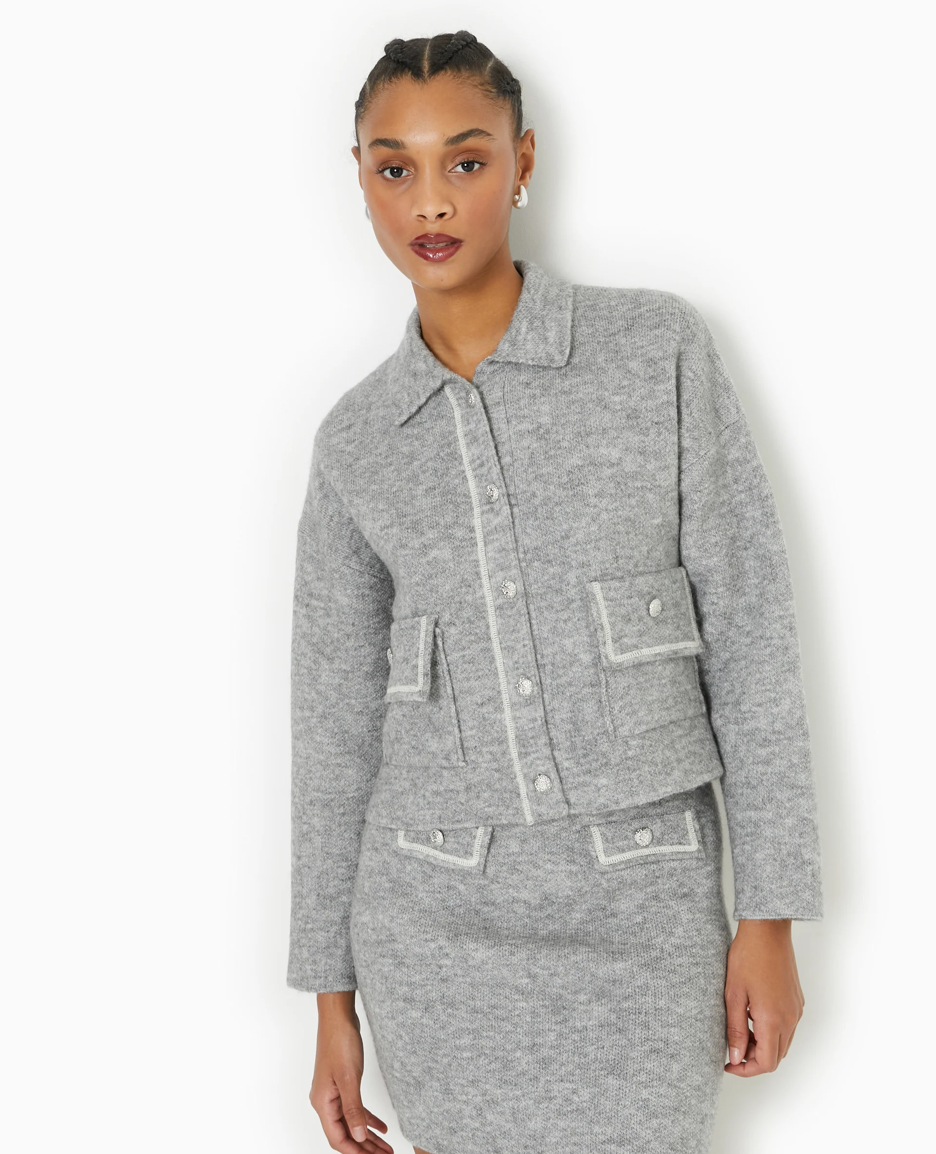 Gilet droit avec boutons fantaisie - Image 5