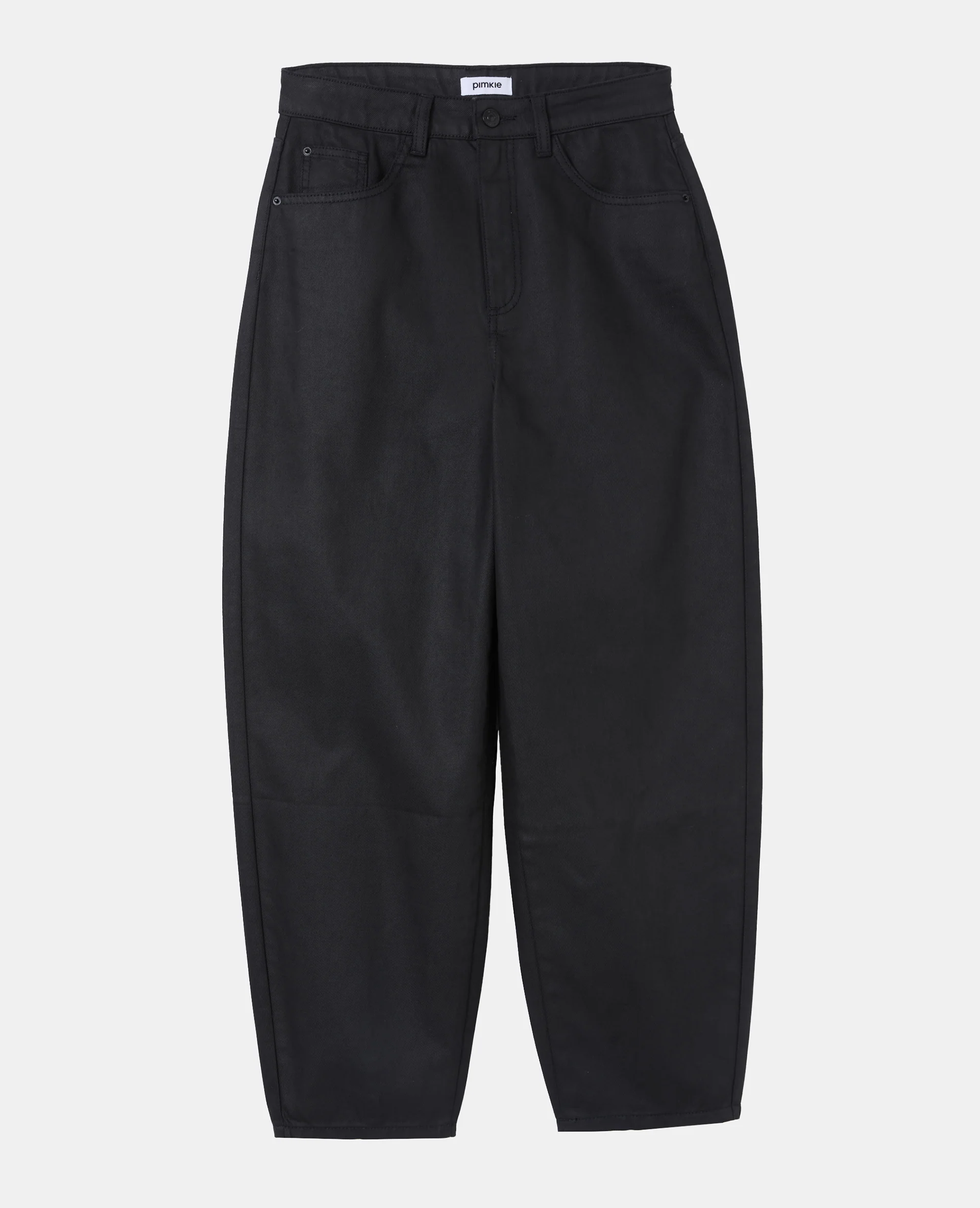 Jean barrel enduit taille haute - Image 4