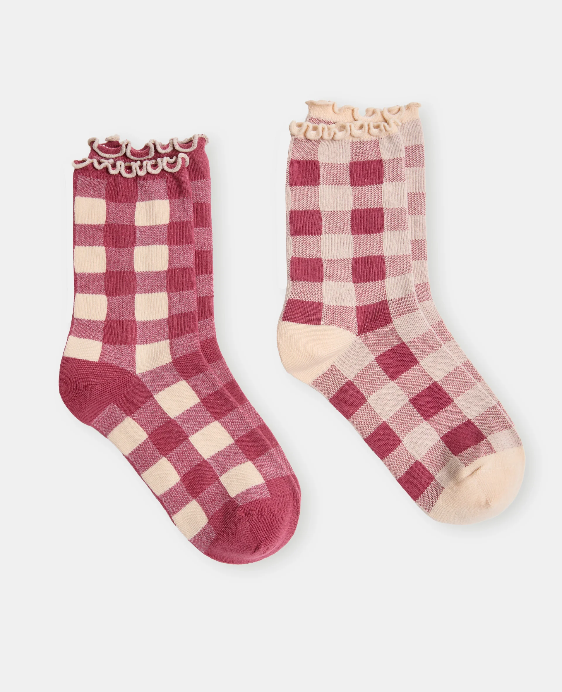 Lot de 2 paires de chaussettes à carreaux