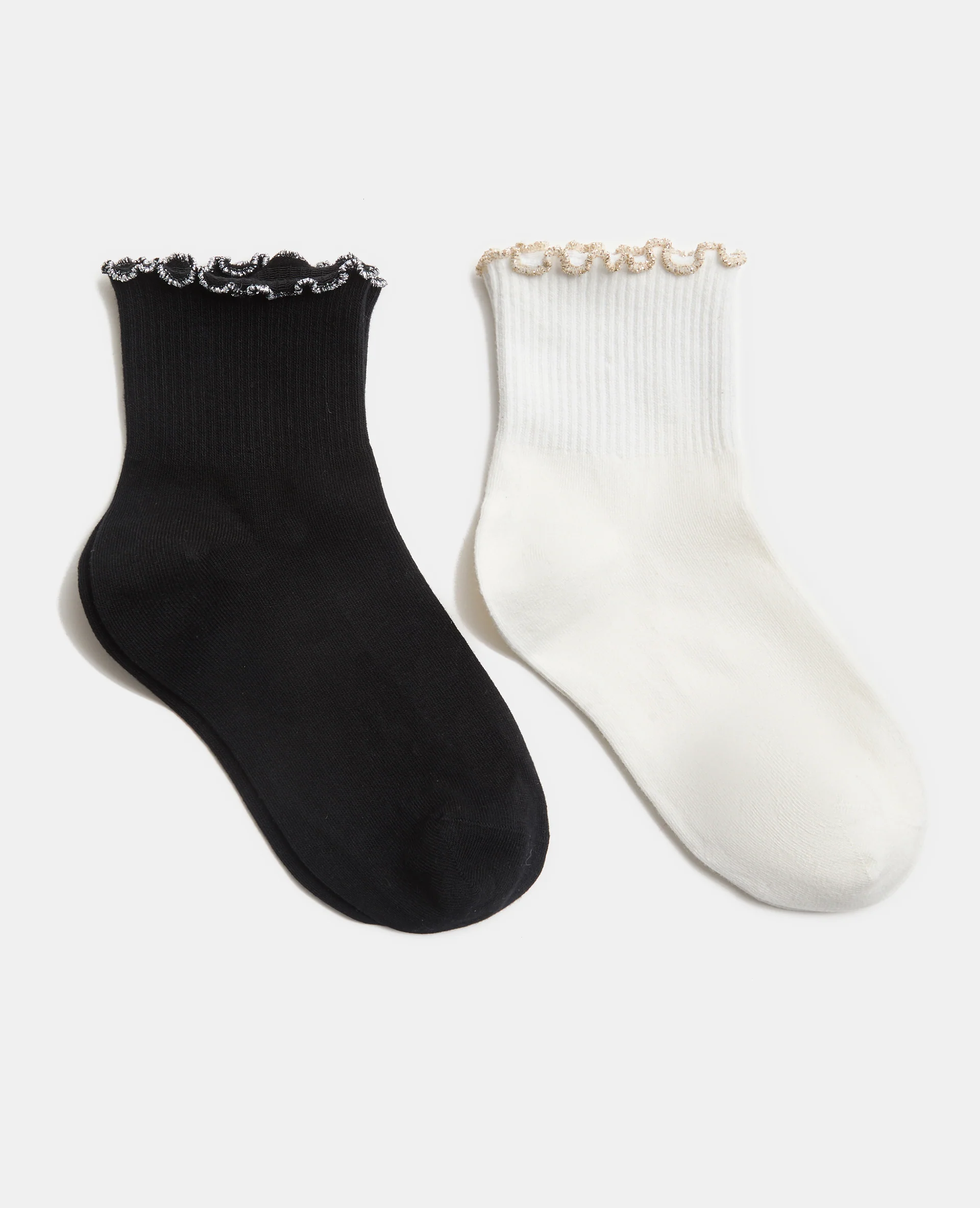 Lot de 2 paires de chaussettes avec froufrous lurex