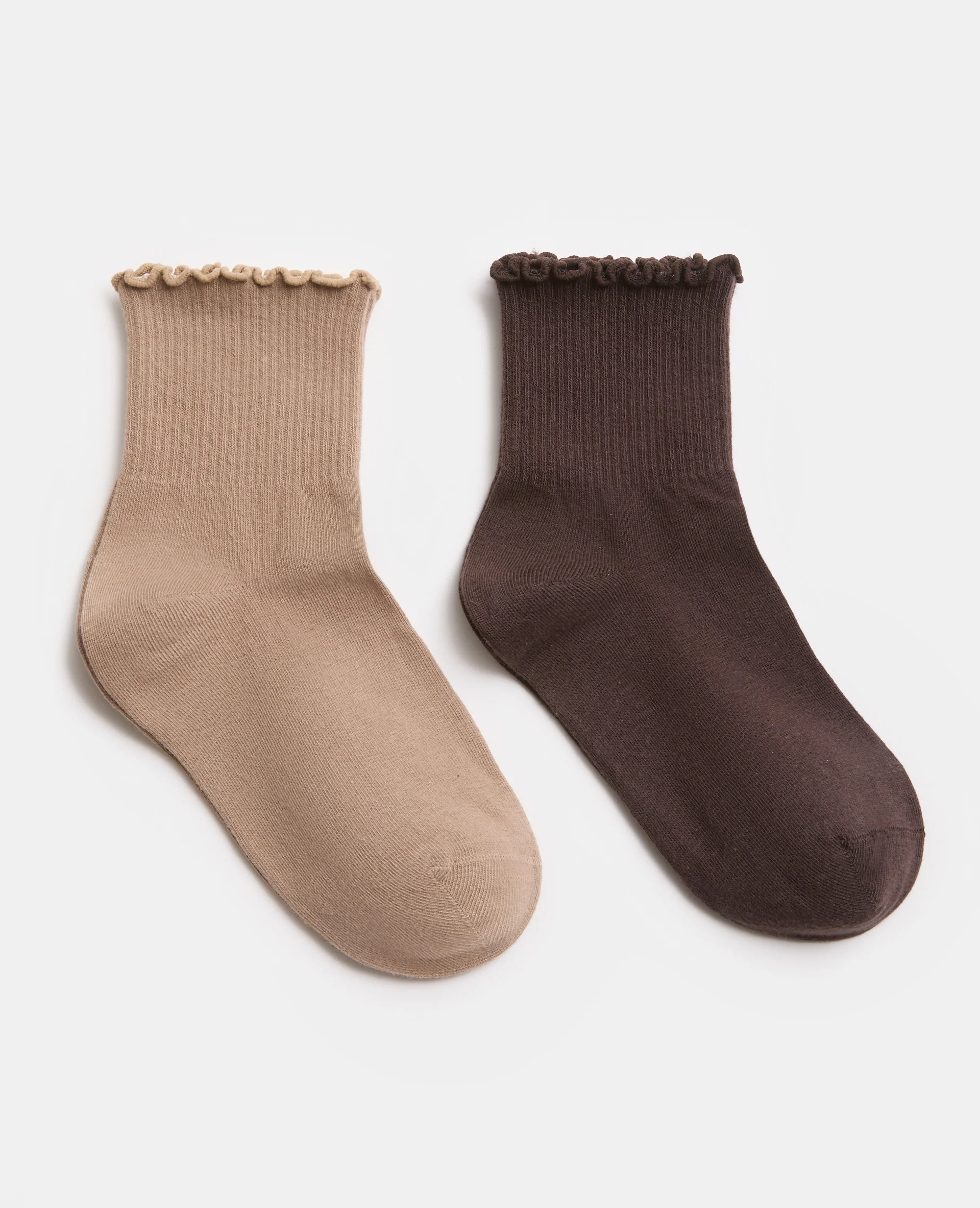 Lot de 2 paires de chaussettes bords ondulés