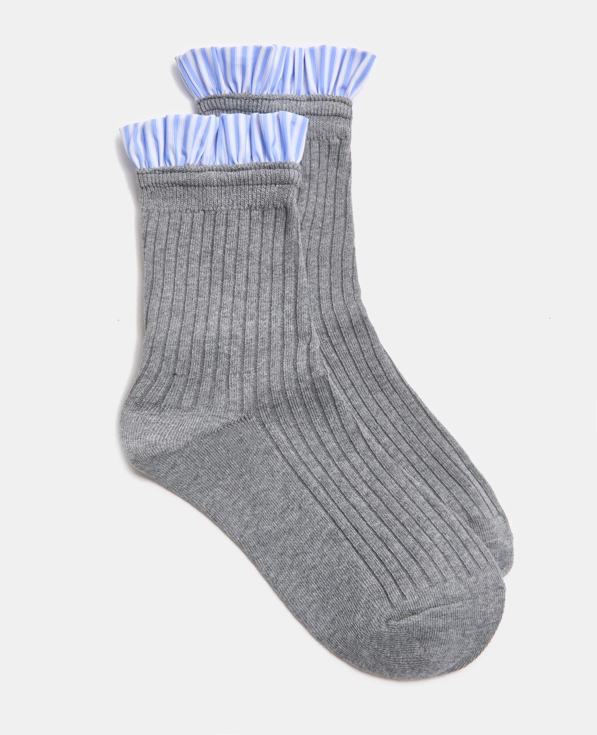 Paire de chaussettes avec froufrous rayés