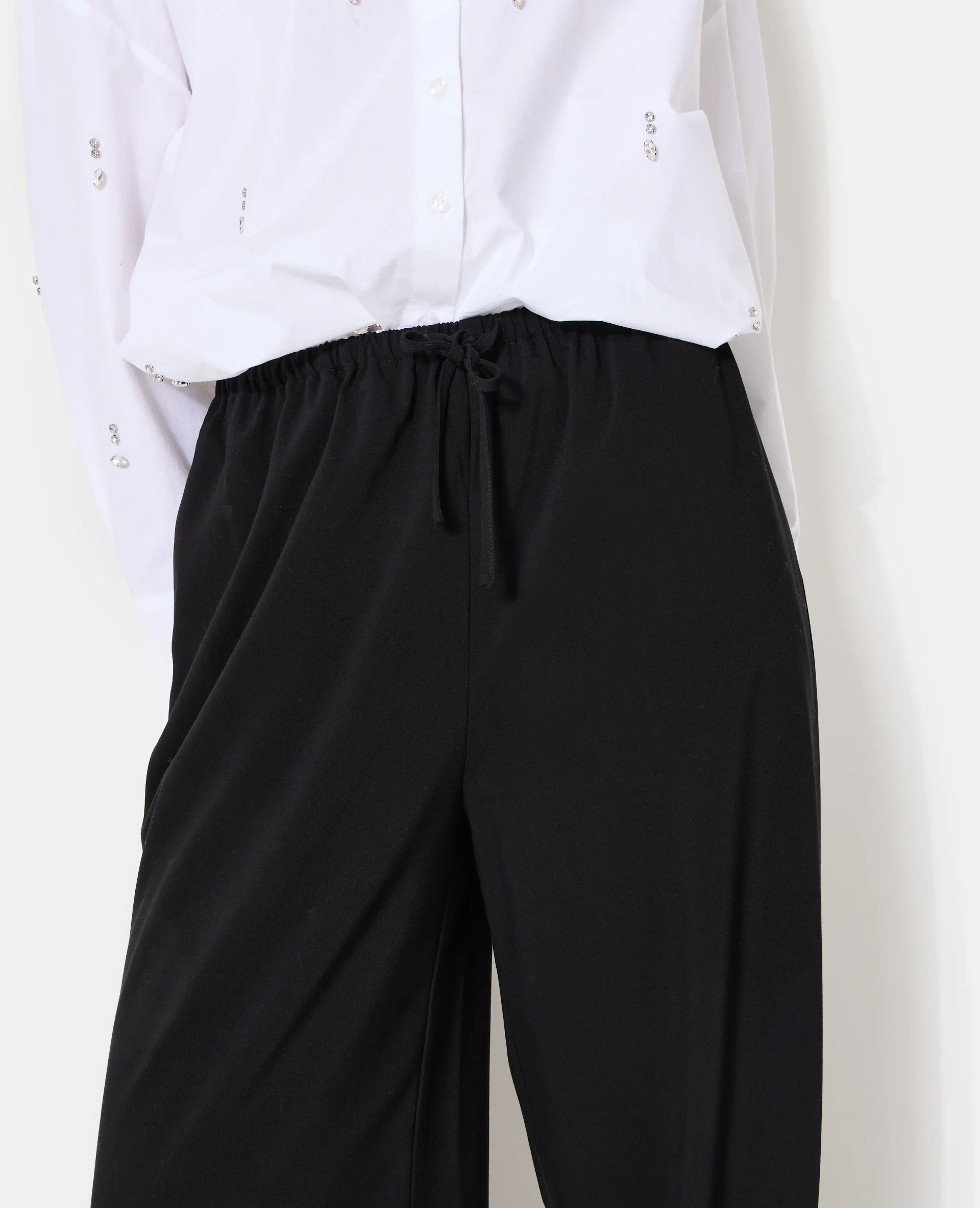 Pantalon droit et large avec lien coulissé - Image 3