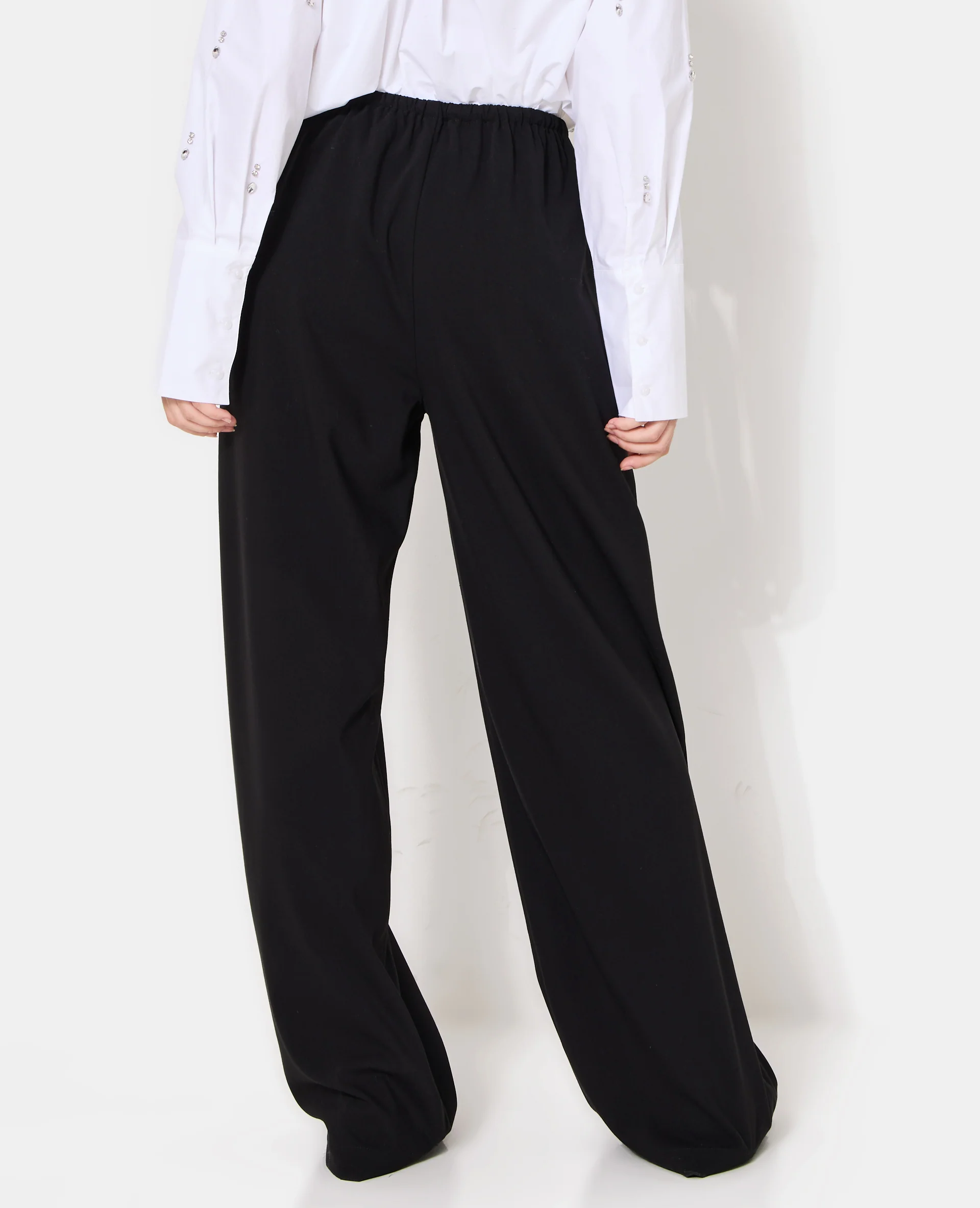Pantalon droit et large avec lien coulissé - Image 6