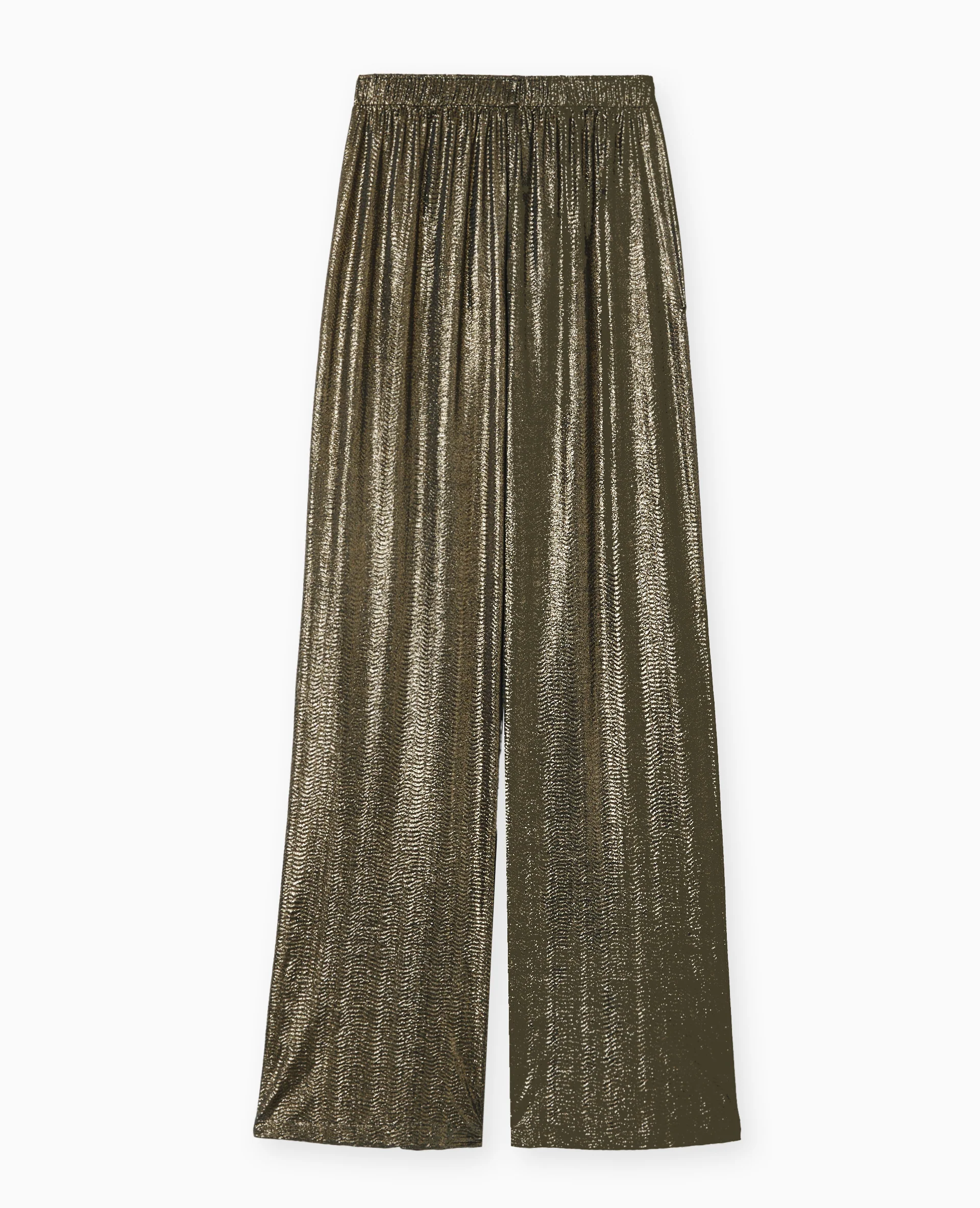 Pantalon fluide en tissu texturé avec lurex argenté - Image 4