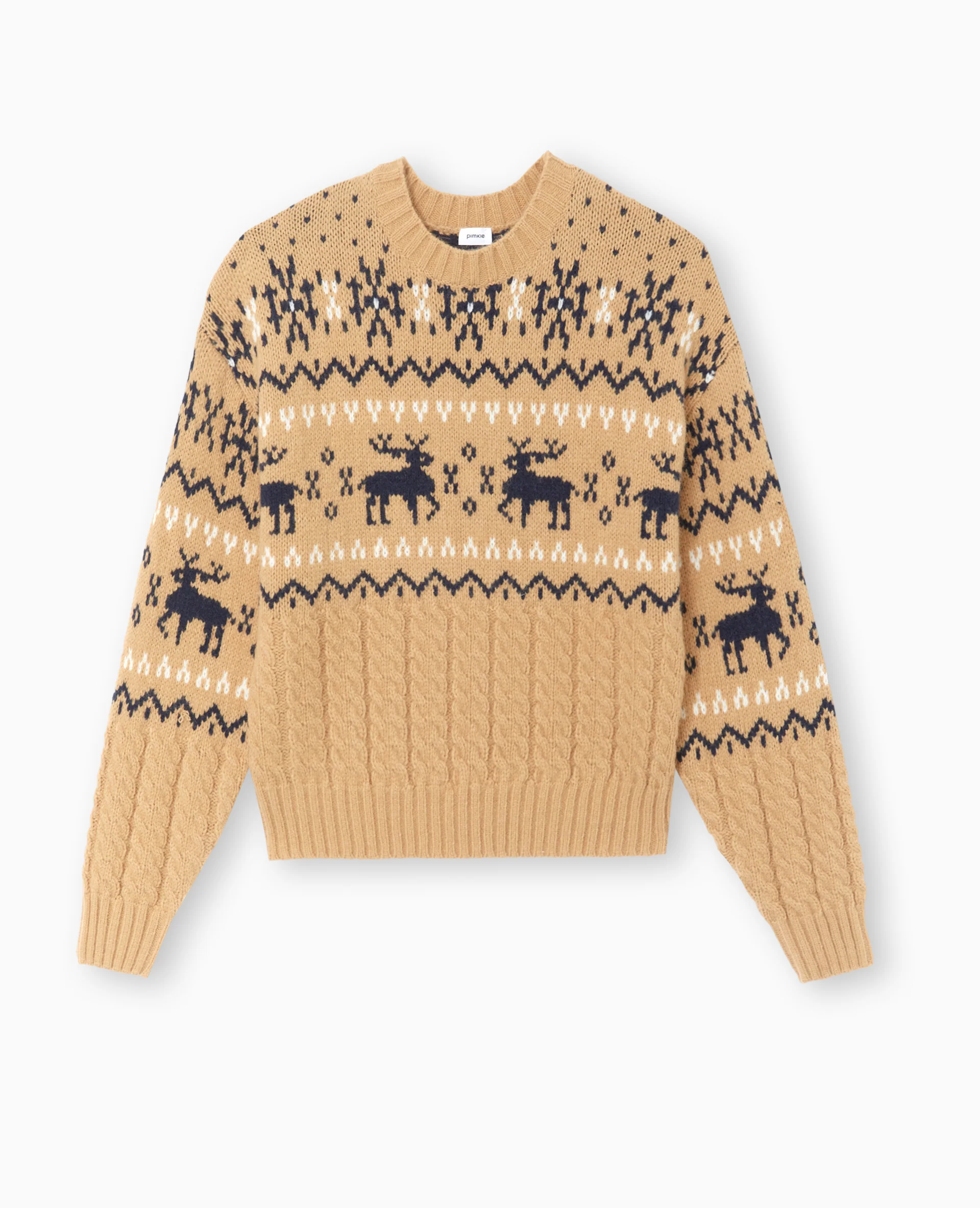 Pull de Noël jacquard avec torsades - Image 4