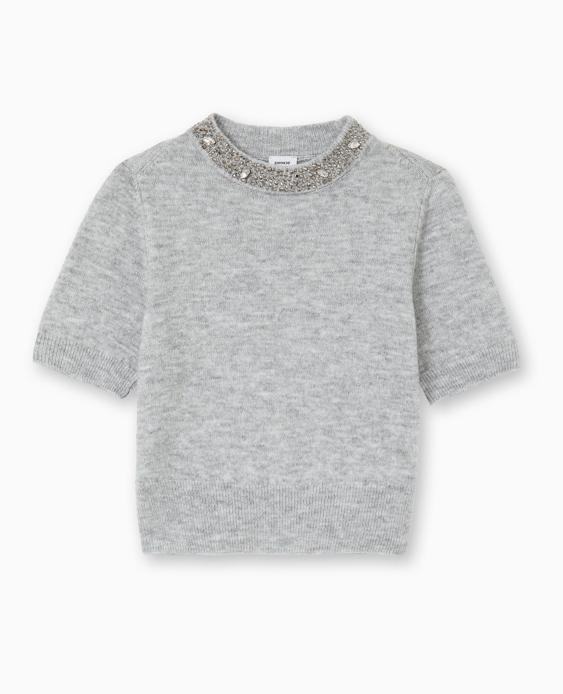 Pull manches courtes avec brillants - Image 4