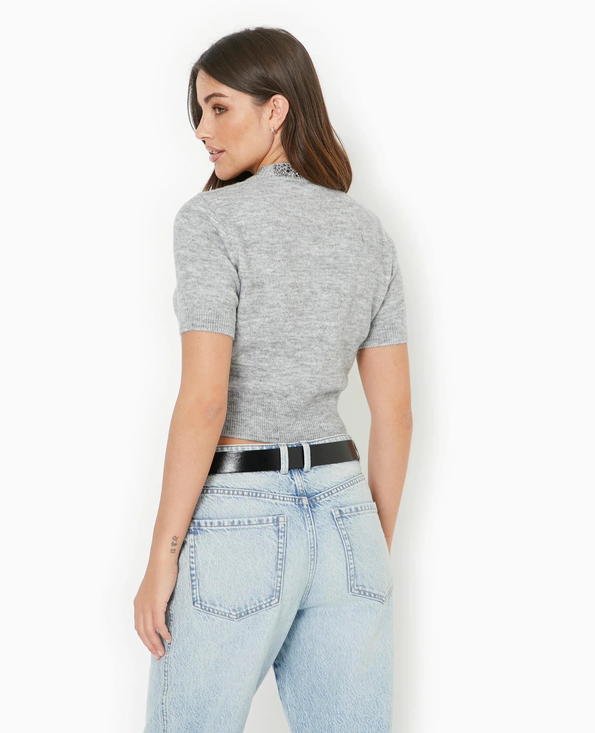 Pull manches courtes avec brillants - Image 6