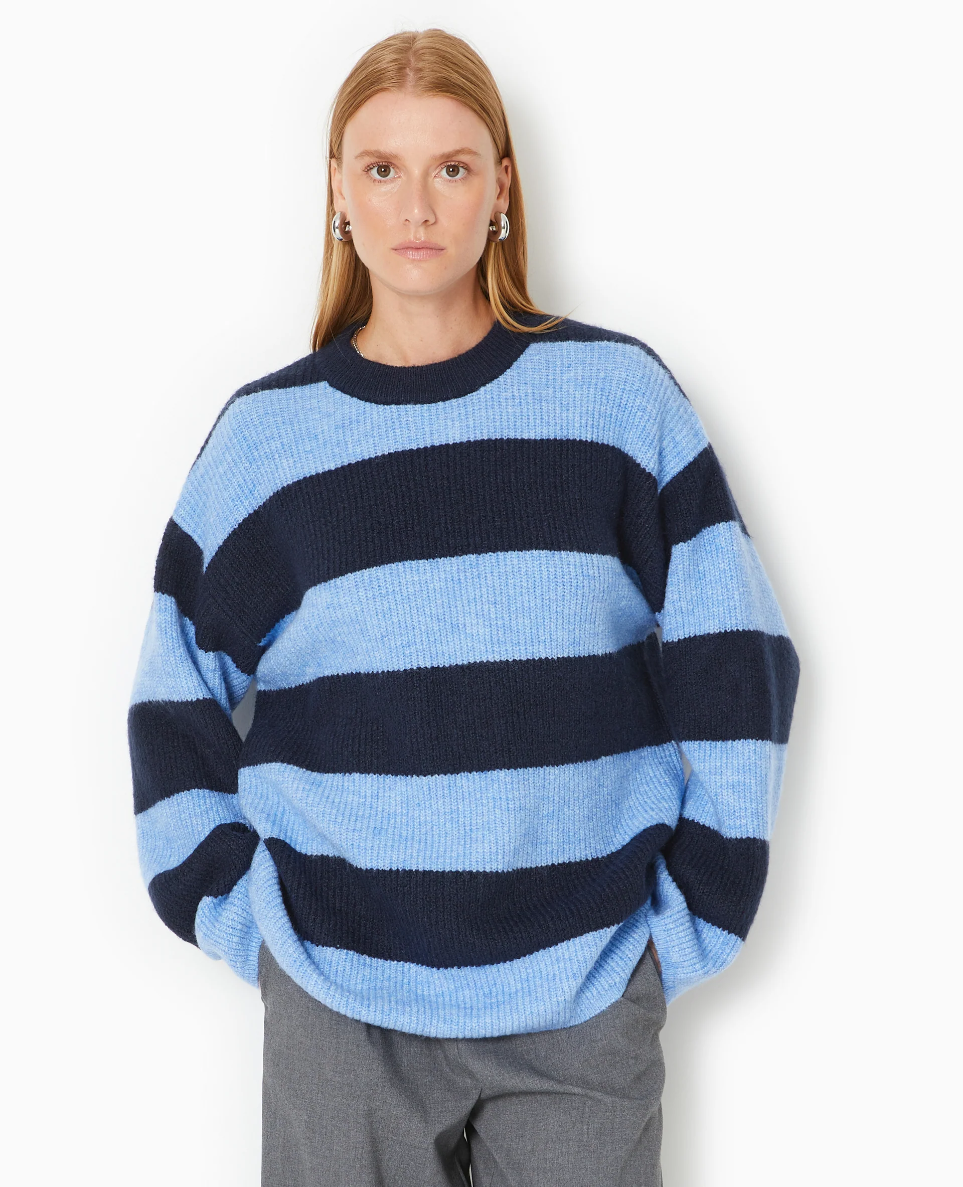 Pull oversize en maille rayée - Image 5