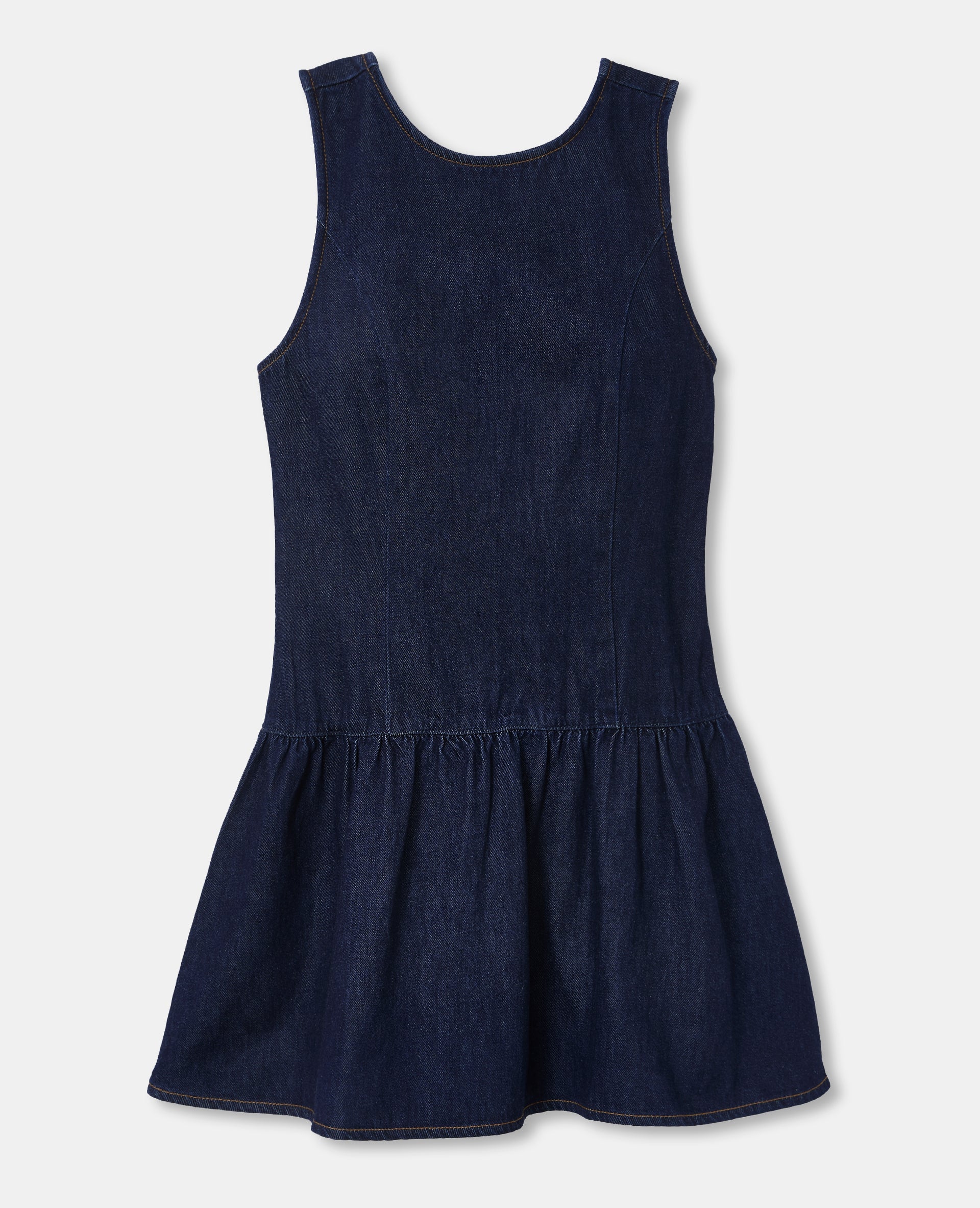 Robe courte en jean avec volant et dos dégagé - Image 4