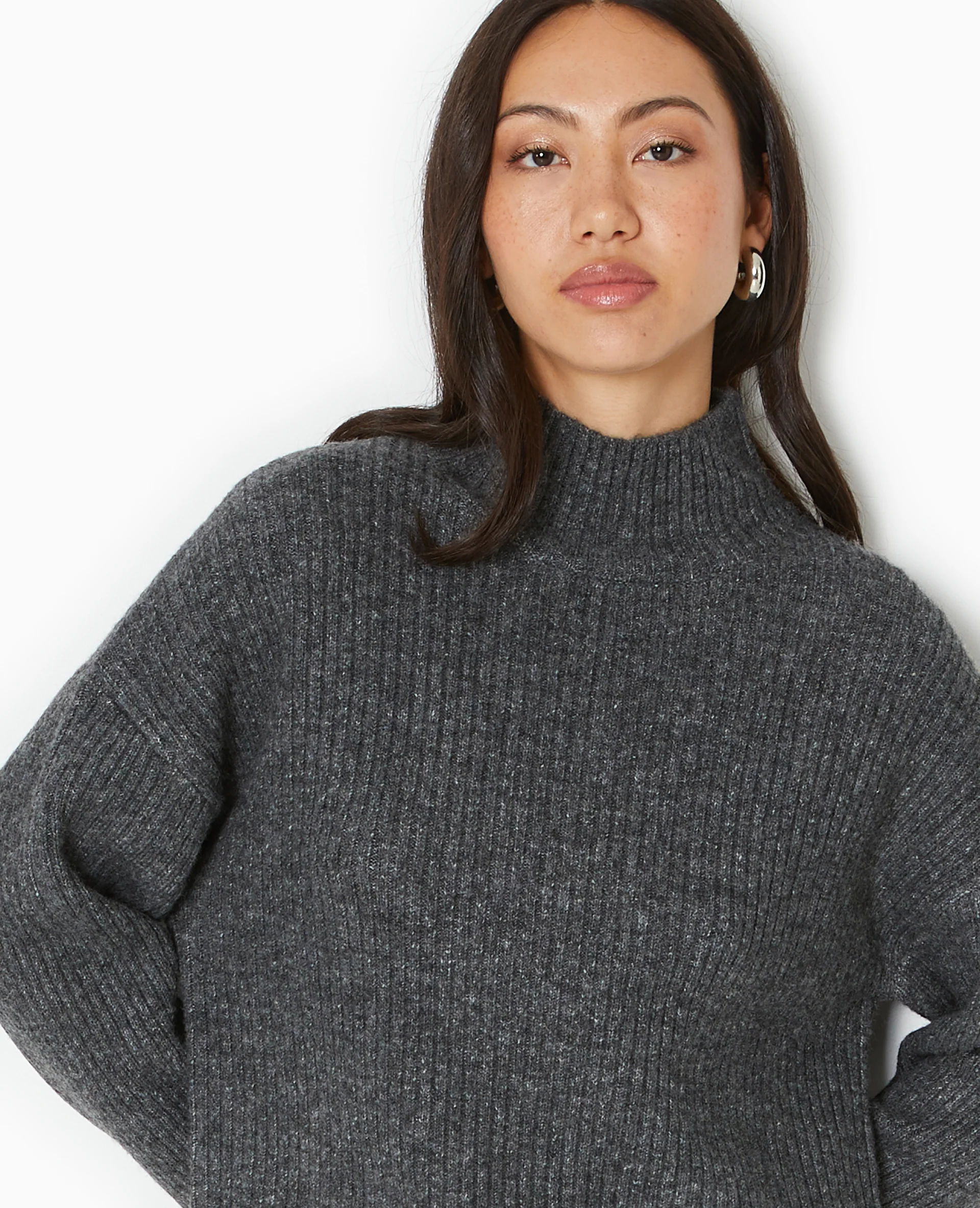 Robe courte en maille côtelée - Image 3