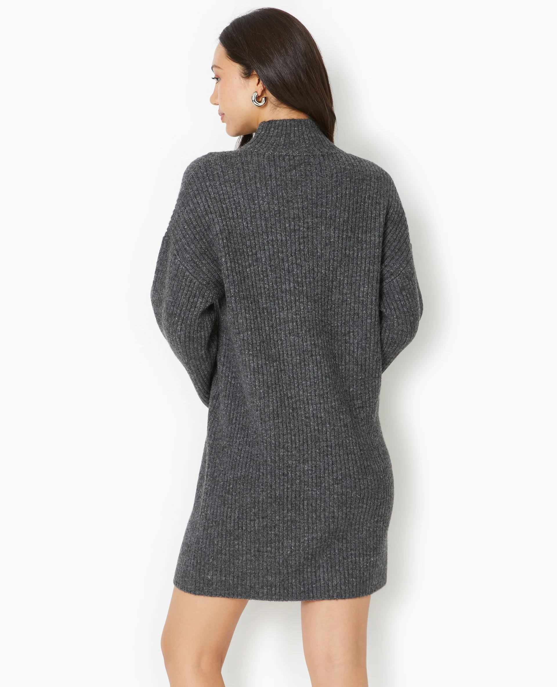 Robe courte en maille côtelée - Image 6