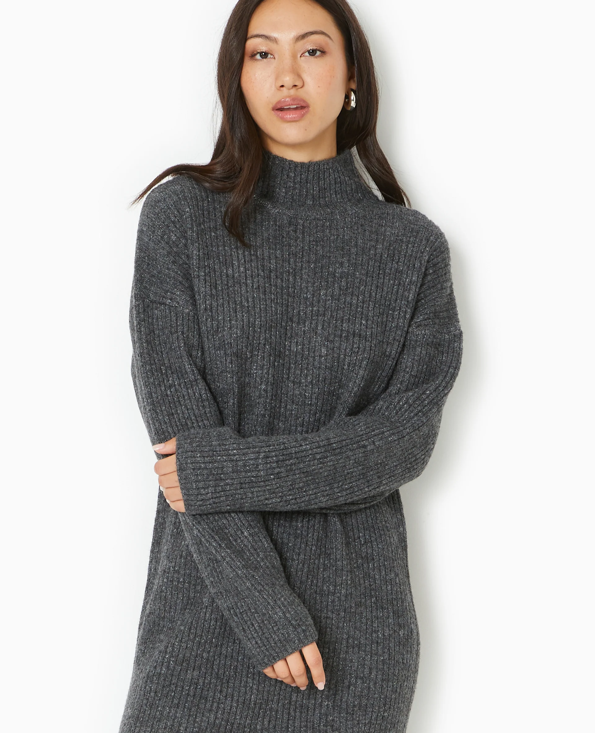 Robe courte en maille côtelée - Image 7
