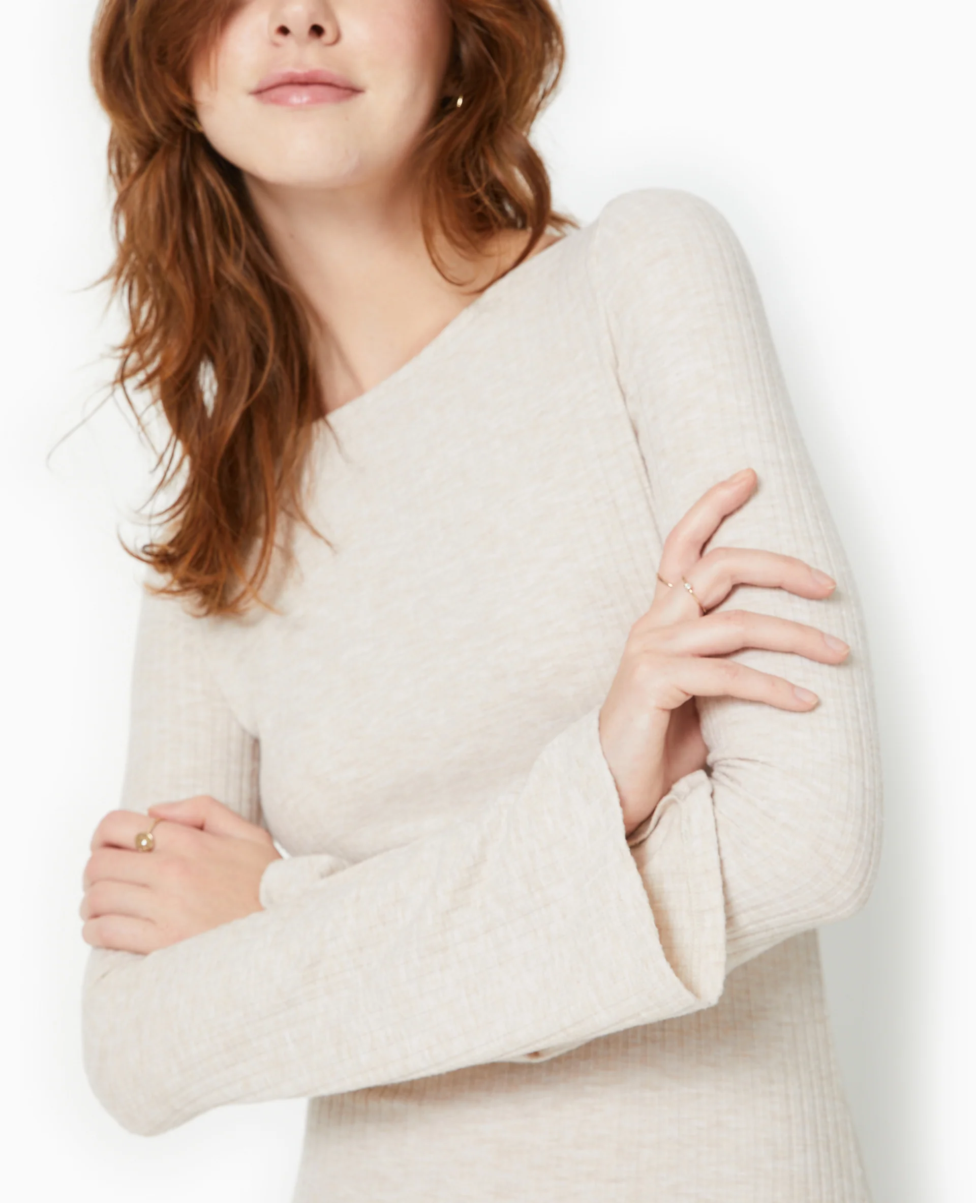 Robe longue évasée en maille côtelée - Image 7
