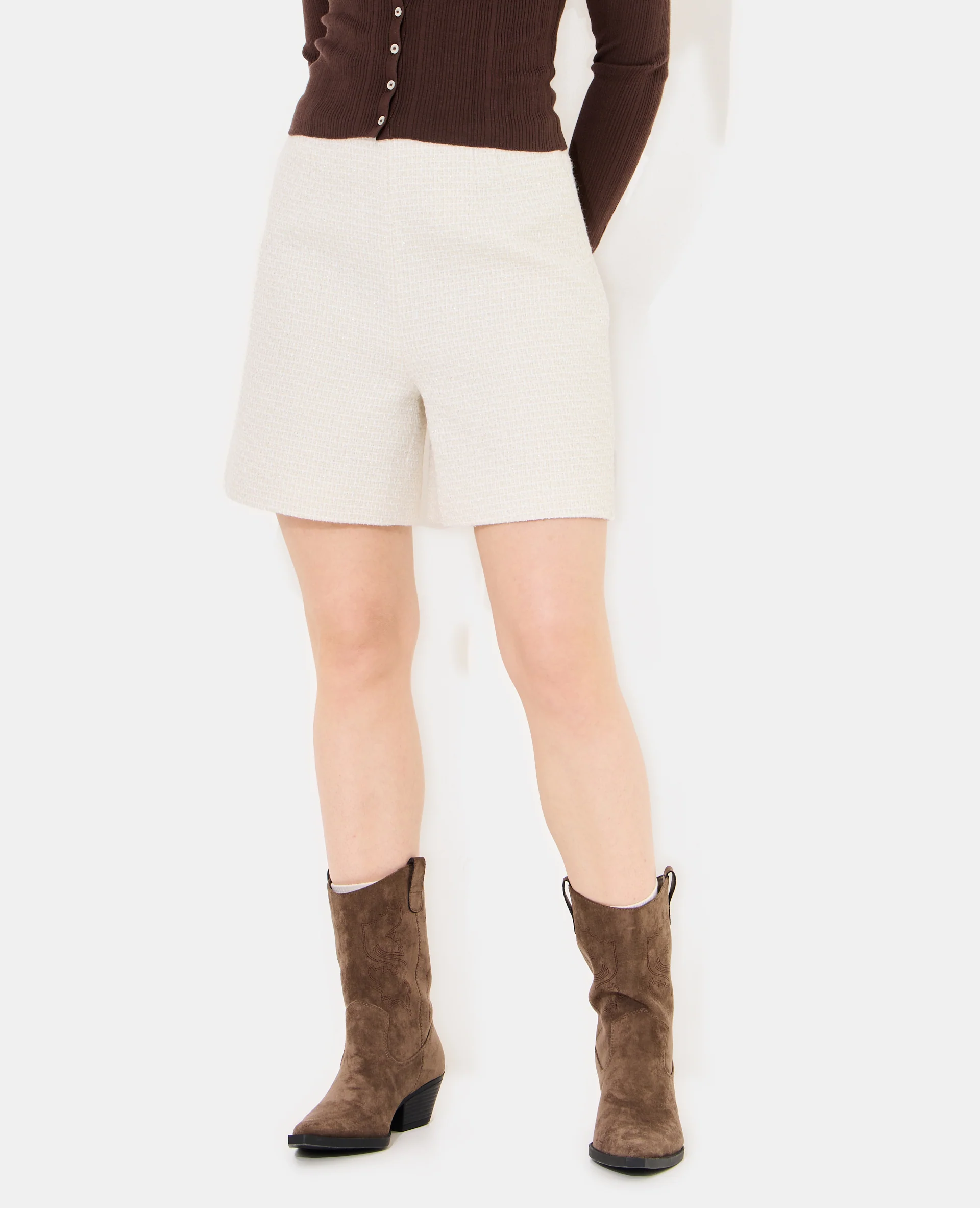 Short en tweed avec lurex - Image 7