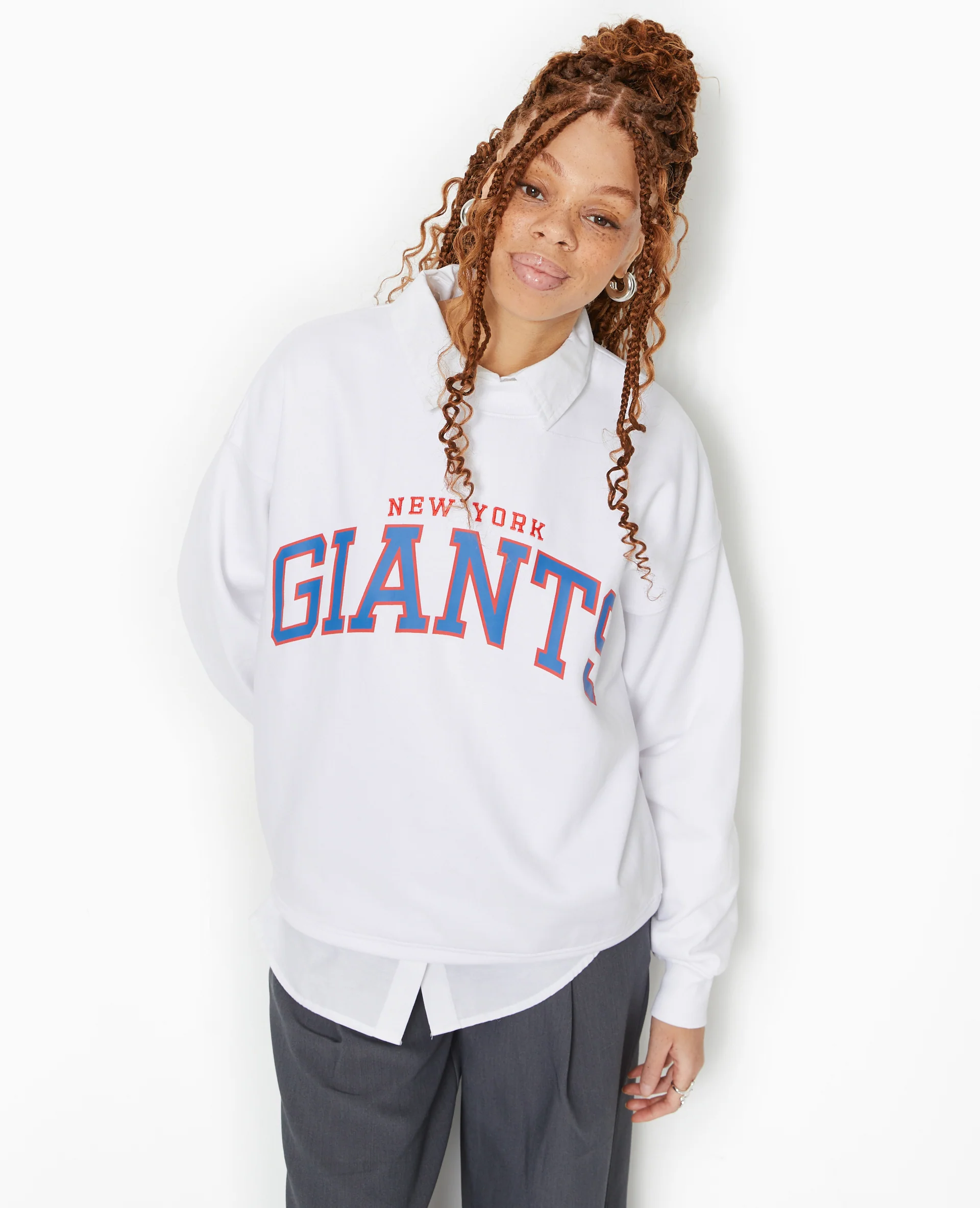Sweat oversize avec print et broderie GIANTS - Image 5