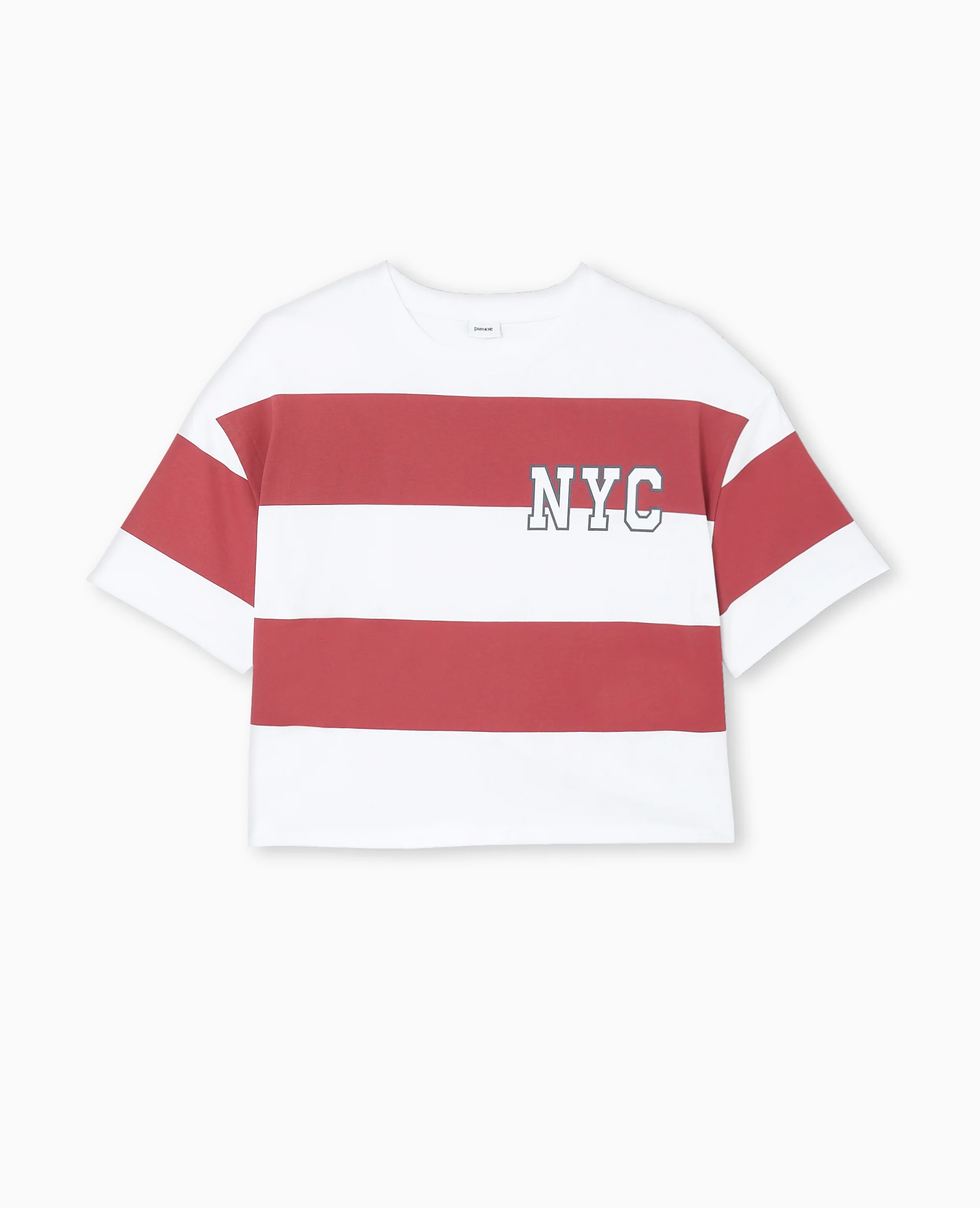 T-shirt ample et court larges rayures - Image 4