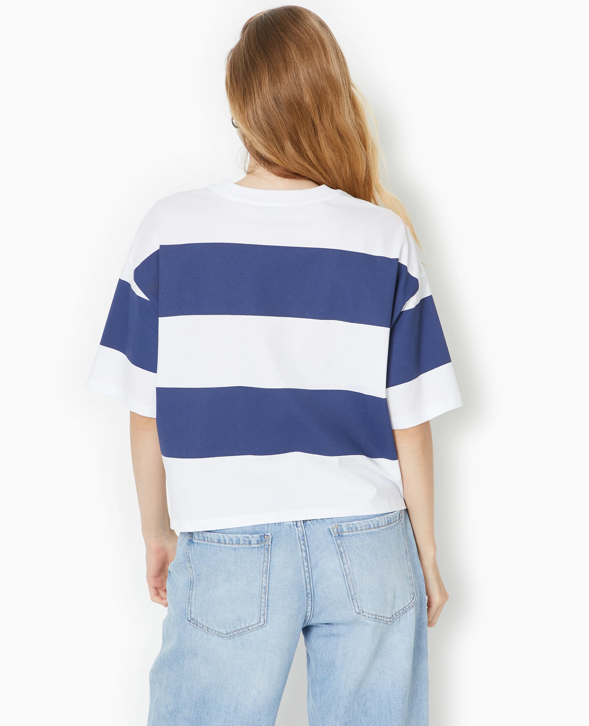 T-shirt ample et court larges rayures - Image 6