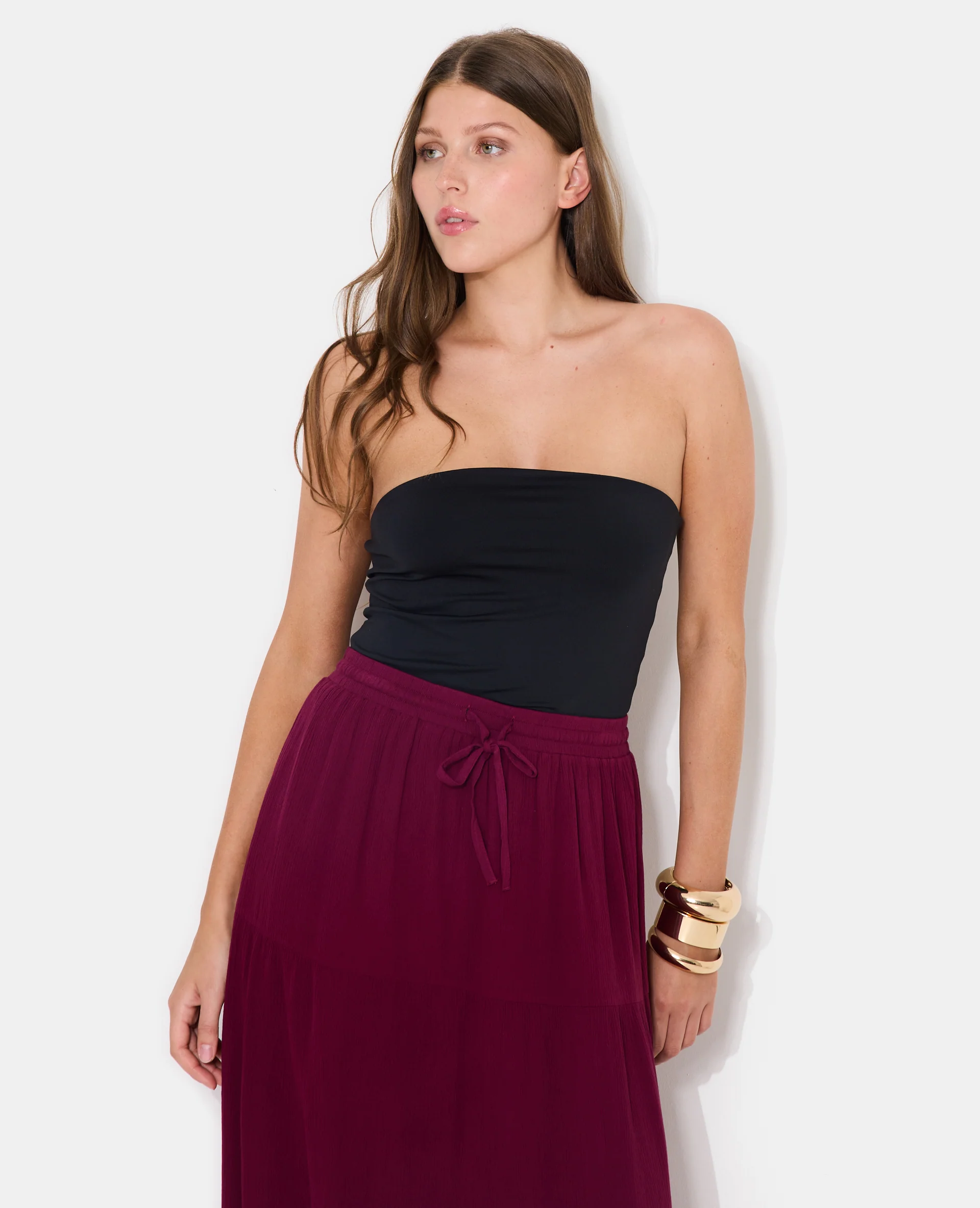 Top bustier en maille stretch