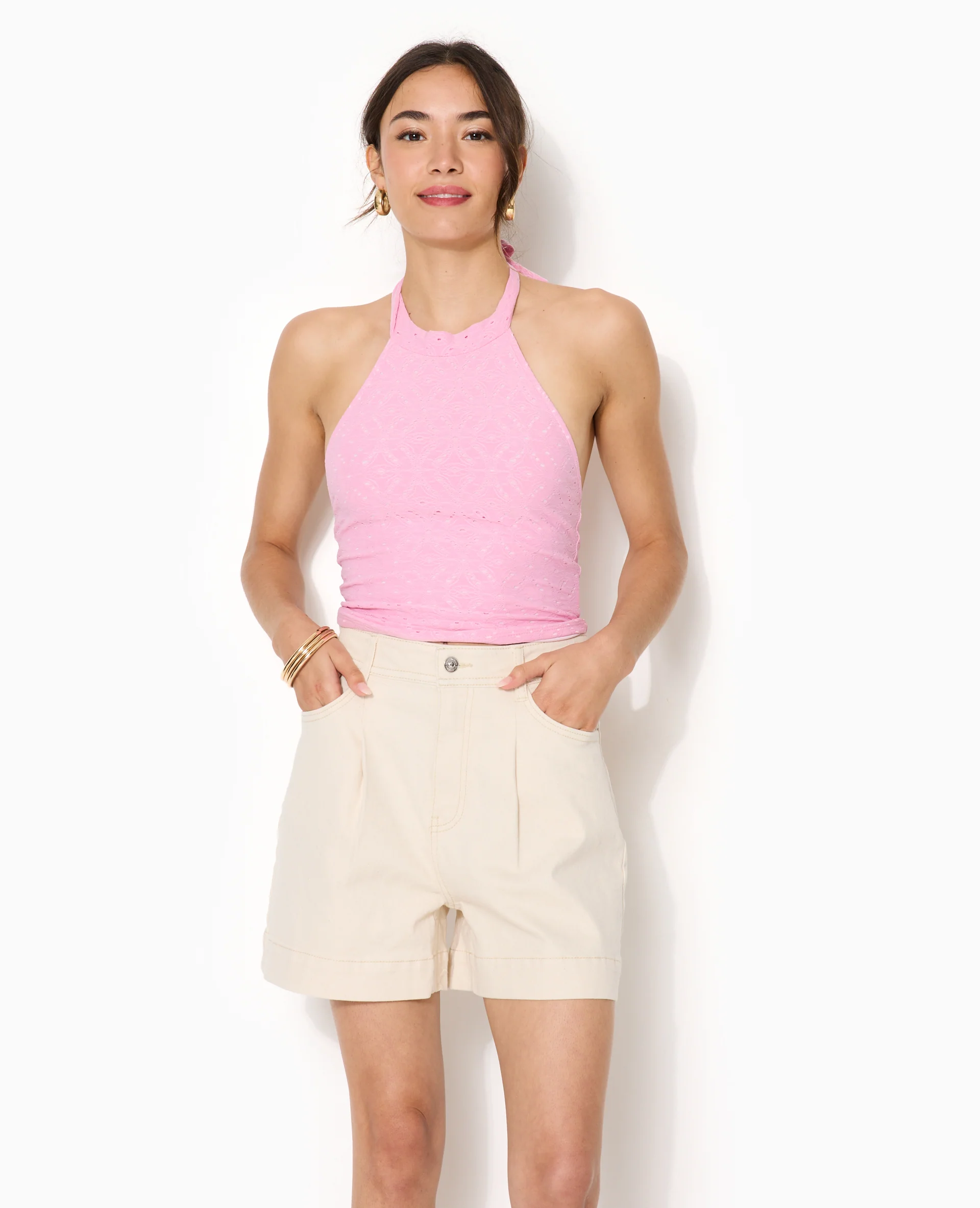 Top dos-nu effet broderie anglaise - Image 5