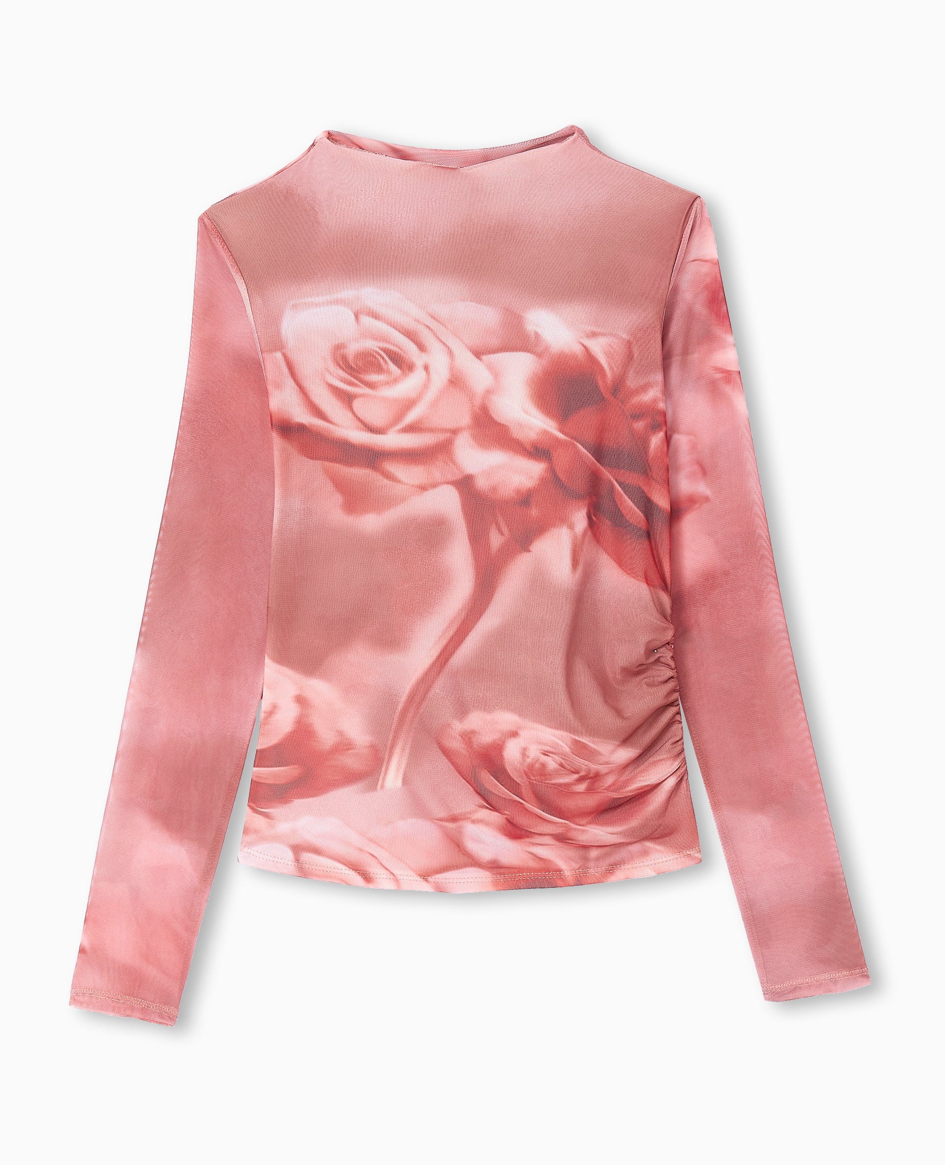 Top manches longues en résille motif roses - Image 4