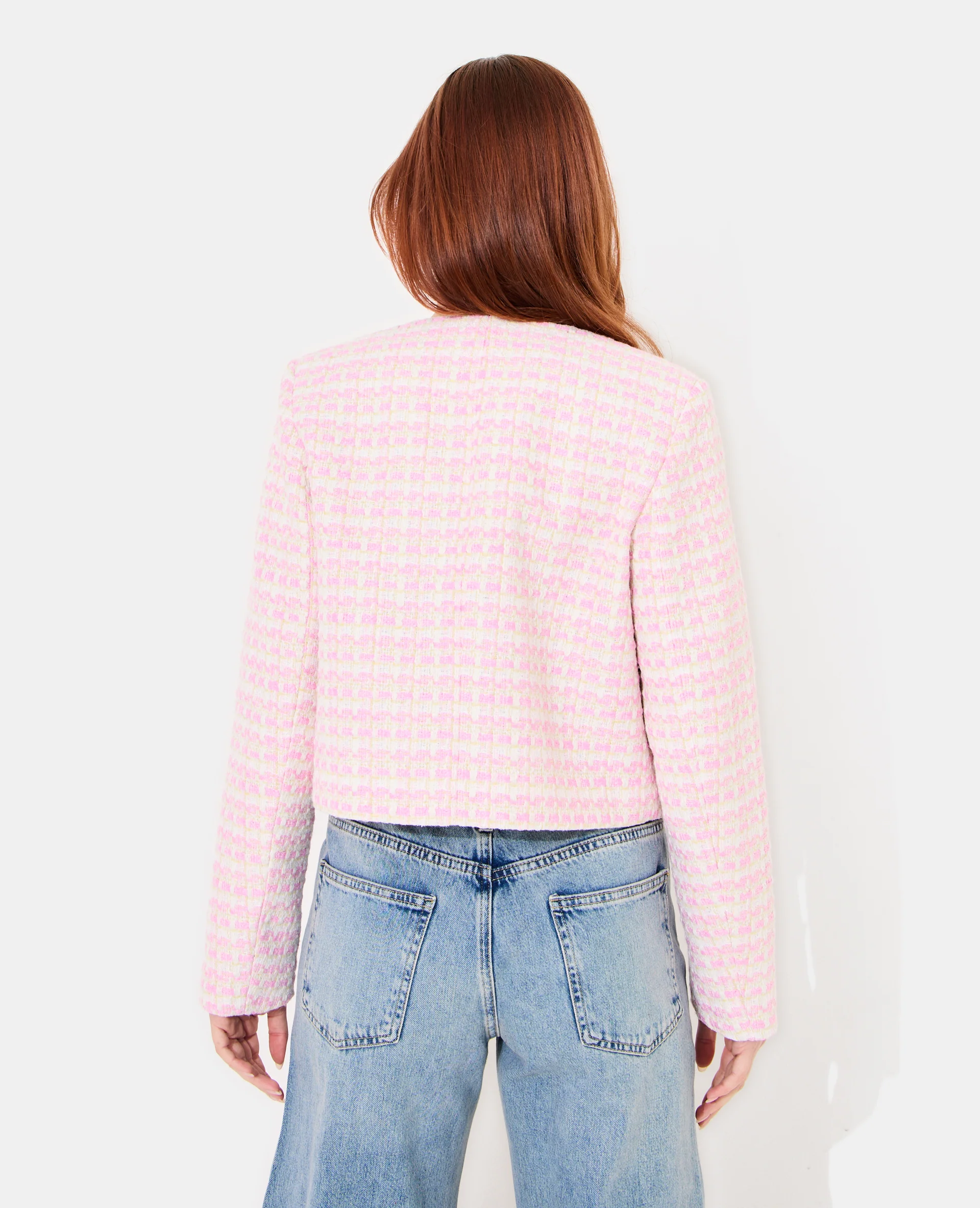 Veste droite en tweed avec boutons fantaisie - Image 6
